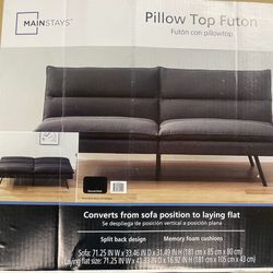 Pillow Top 71.25" Futon, Charcoal