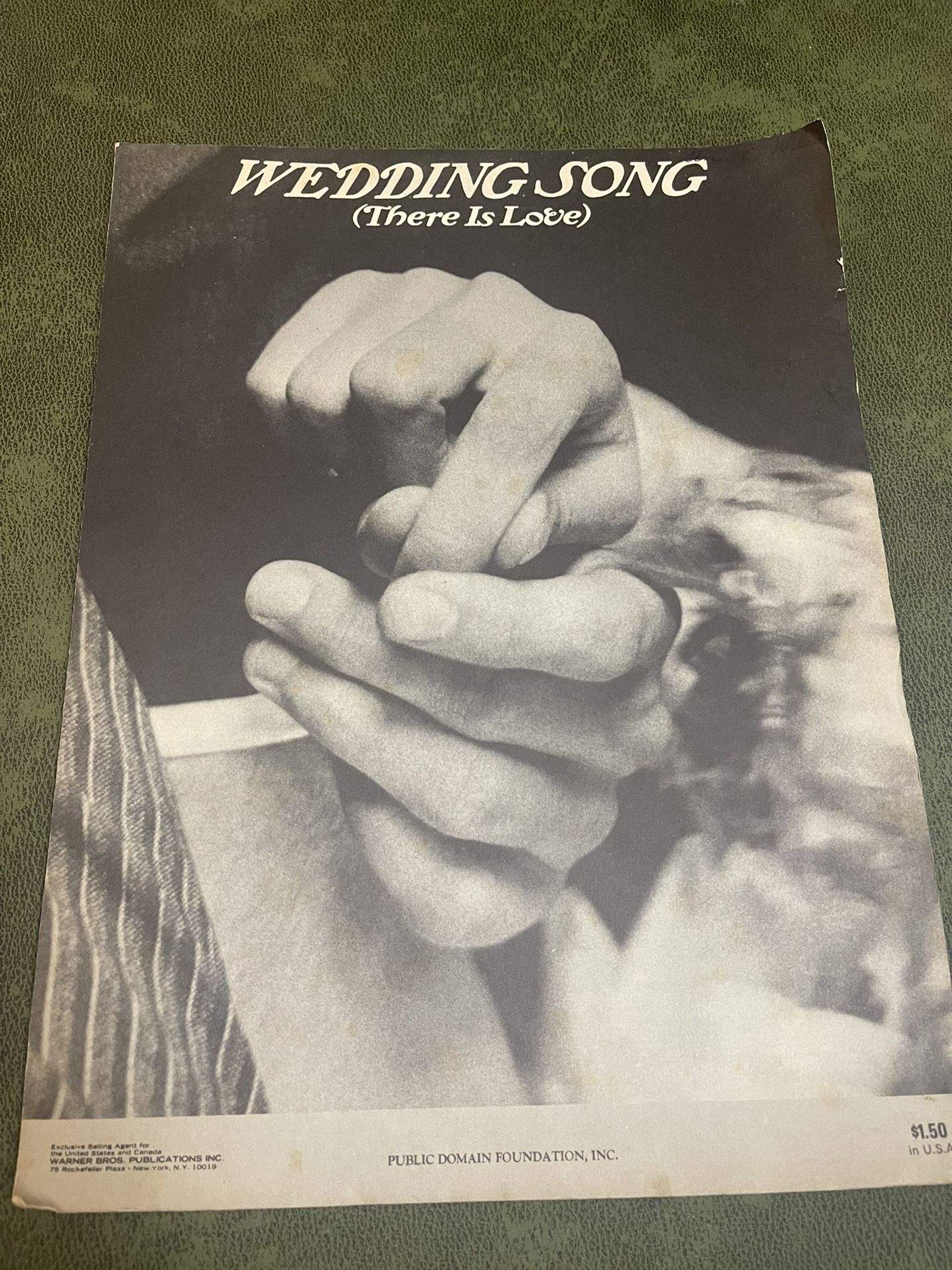 Wedding Song (There Is Love) Sheet Music for Piano. 1971, Warner Bros.