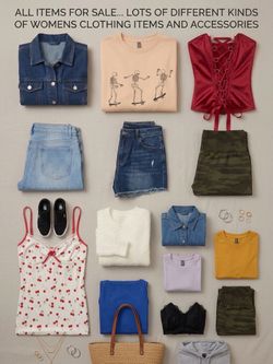 Spring Cleaning . SO MANY WOMENS VARIOUS CLOTHES& misc. All items for sale in pics^