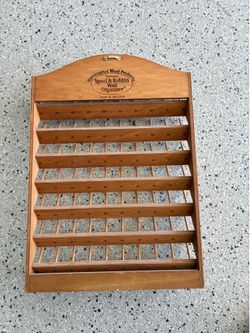Vintage Wooden 70 Spool & Bobbin Wall Organizer. Approx. 22x16. Handcrafted.