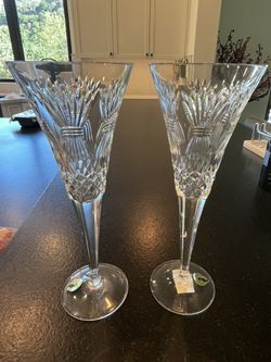 Waterford Crystal Glasses Millennium Champagne Flutes