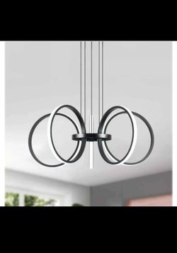 Modern LED Chandelier - Black 5-Ring. (#14)