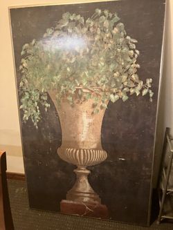 Fern In Urn Print On Door Panel