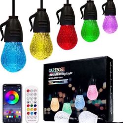 Outdoor Led String Lights 49ft, Remote and App for Outside, Deck Decorations, Outdoor Lighting & Ceiling Fans House Decor For Garden, Patio, Backyard