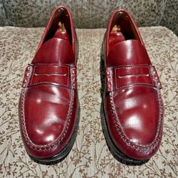 L.L. Bean Men’s Penny Loafers Size 9D Burgundy Cordovan Leather - Vintage 1980’s