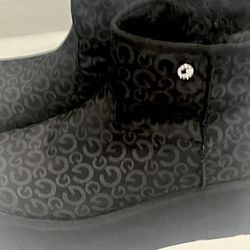 Black Platform Ankle Boots New 8 .5