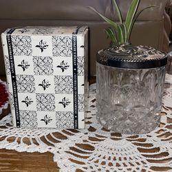 Glass jar with Silverplated Lid