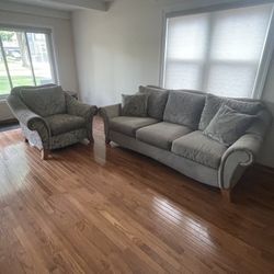 Upholstered Couch And Chair