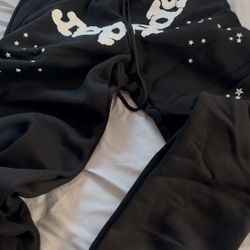 Black Cuffed Sp5der Sweats