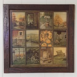 RUSTIC WOODEN PIC/ WOODEN FRAME WALL ART