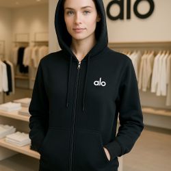 Women’s Full Zipper Hoodie Black 
