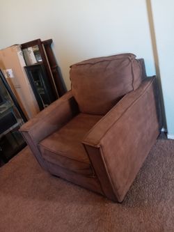 Brown microfiber sofa chair