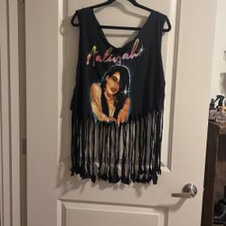 L/XL AALIYAH CROP TOP WITH FRINGE