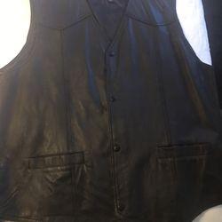 Leather Cowboy Or Riding Vest