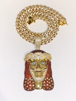 Iced Jesus Miami Cuban chain pendant necklace