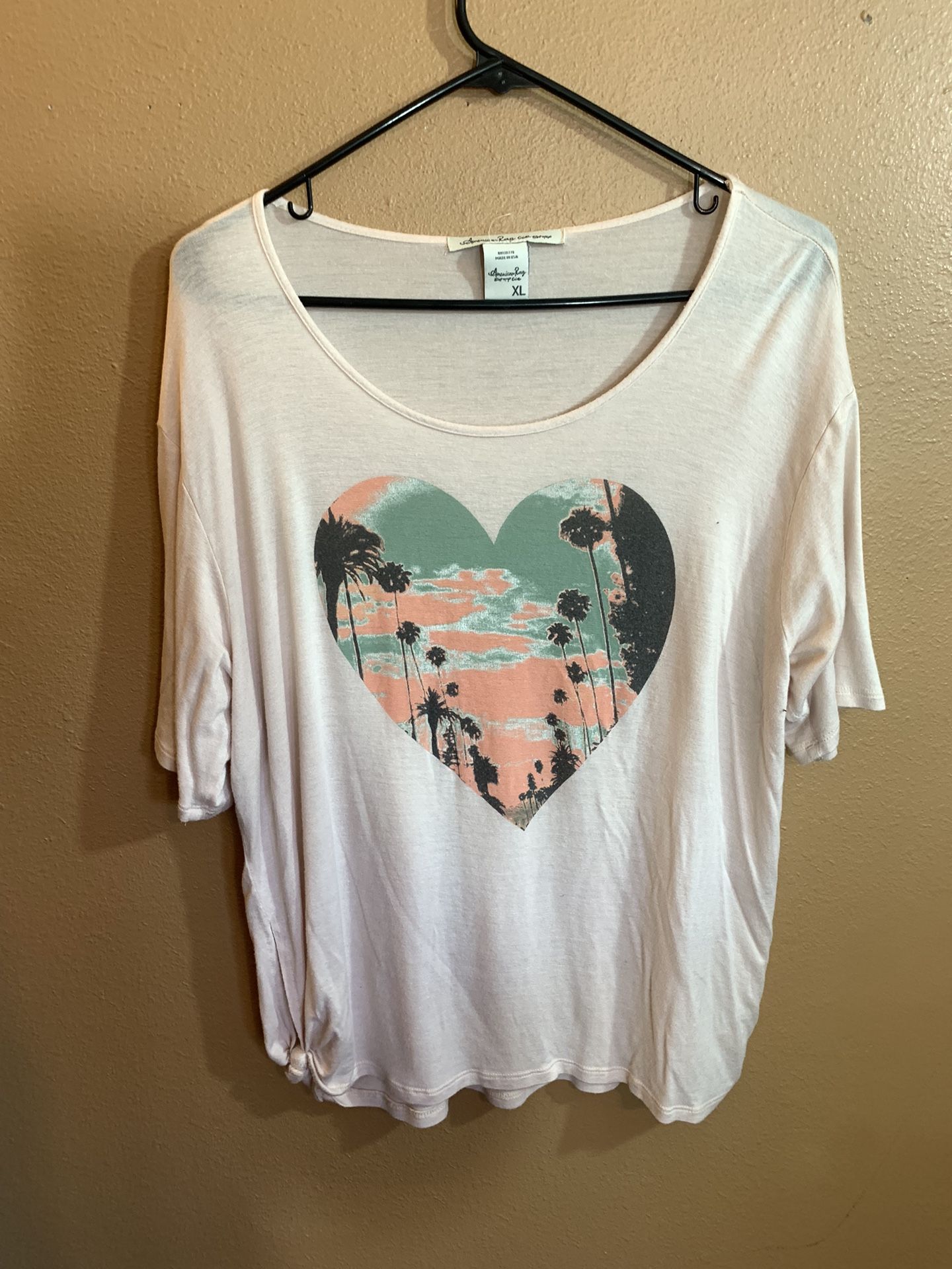 American Rag California Heart Sunset T-Shirt Peach - XL for Sale in ...