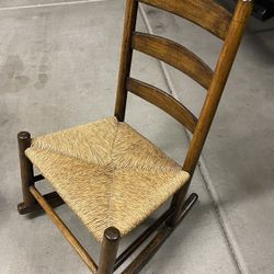 Antique Small walnut rocking chair from late 1800’s, 28 1/4” tall x 17” wide x 14” deep