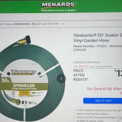 Yardwork  Soaker Sprinkler Vinyl Garden José 