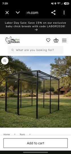 Walk-in covered Pen 7.5x6.5x6.25