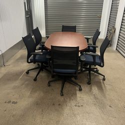 Conference Table 72”x36 With 6 Chairs 