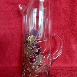 Pitcher Purple Thistle Vintage 22 CT Gold Gregory Duncan 1950 Vintage