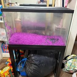 29 Fallen Fish Tank No Filter With Net And Gravel 