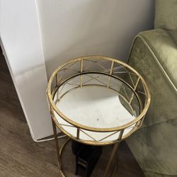 Gold & Mirror Side Table