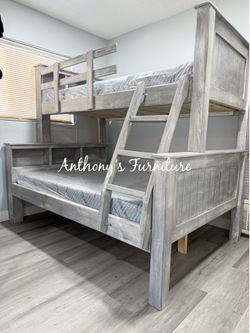 New twin full bunk bed and mattress