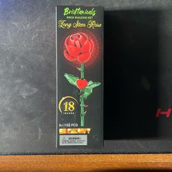 Brickcraft Red Long Stem Rose Brick Building Kit (102-Plastic Piece Set)