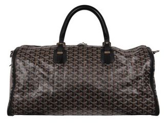 Goyard Croisiere 50 Black Leather Duffle Travel Carry On Vacation Weekend Bag
