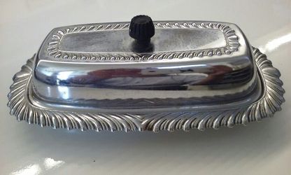 Vintage chrome butter dish