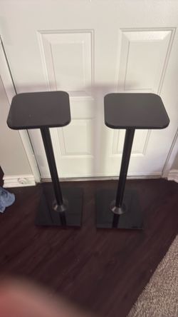 Pair of Black Studio Monitor Speaker Stands