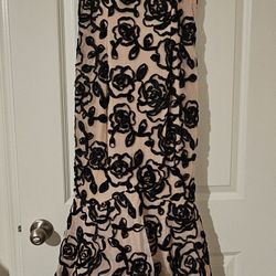 Mermaid Style Black And Nude Gown