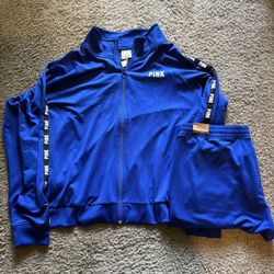 Pink Active Set In Blue Color. Size Large
