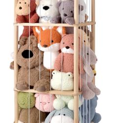 NEW Stuffed Animal Storage Organizer - Thick Wooden Toy Zoo for Playroom & Bedroom, Large Plushies Holder