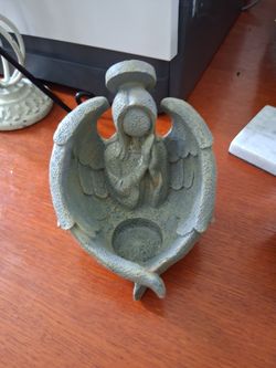Cast Metal Angel Candle Holder