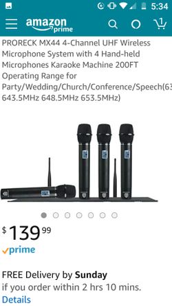 PRORECK MX44 4 Channel UHF Wireless Microphone System with 4 Hand held Microphones for Sale in Monterey Park CA OfferUp