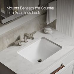 Kohler Caxton 20-1/2" rectangular undermount bathroom sink (white, in box) - 6 total - SINK ONLY