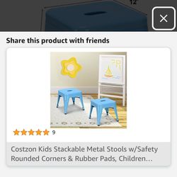4 Metal Very Sturdy Step Stools Or Children Chairs Stackable 
