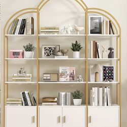 Arched Triple Wide 5-Tier Open Bookshelf