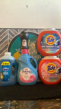 2-25 XL tide pods 1-downy 88oz 1-Dawn dish soap 67oz 1-downy scent booster 4.8oz All for $45