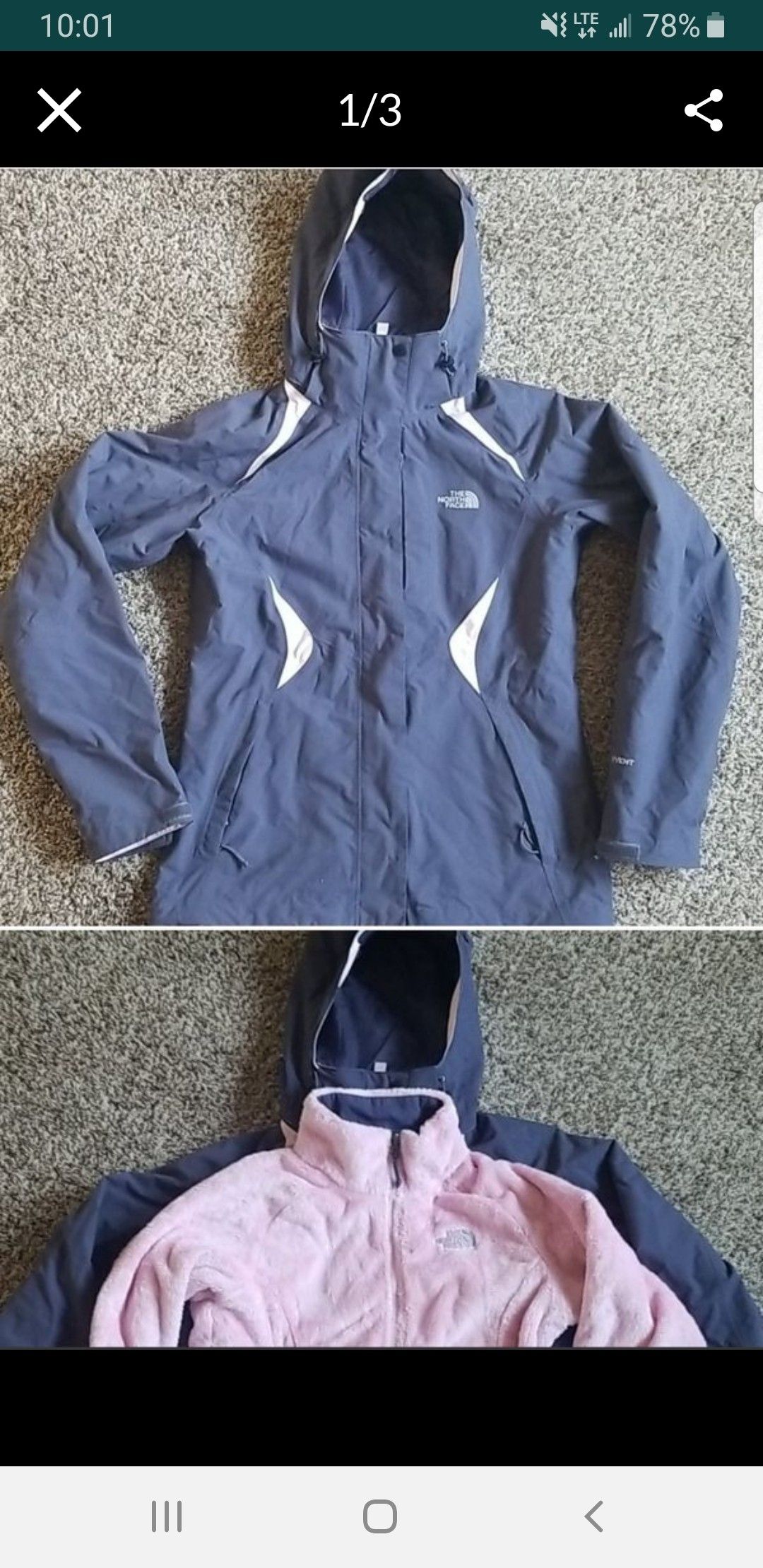 North face hyvent jacket / coat size xs