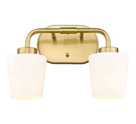New Brushed Gold Bathroom Vanity Wall Light with Milk White Glass Shades