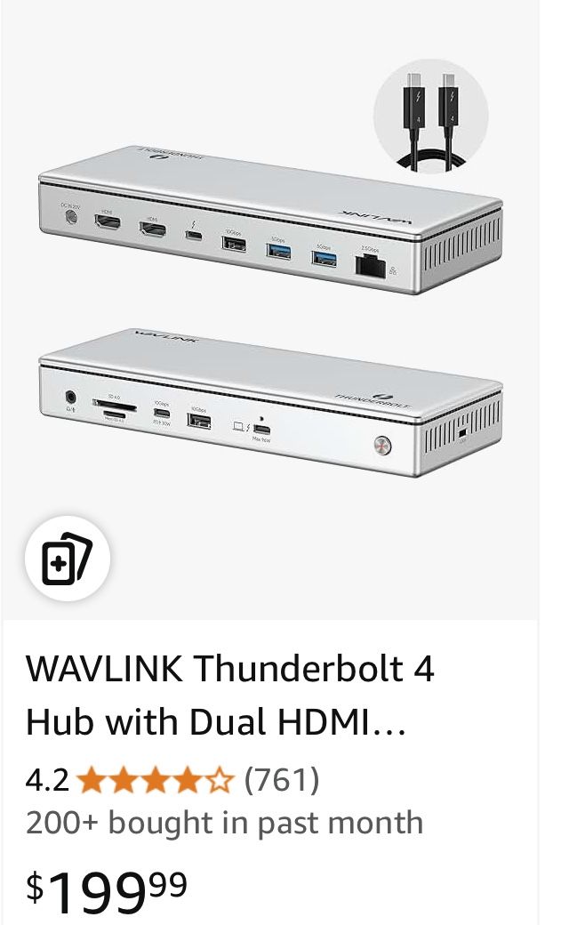Thunderbolt 4 Hub with Dual HDMI 4K@60Hz