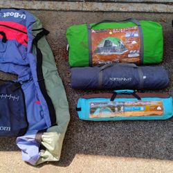 Camping Gear. Tents, Air Mattresses,  & Floater. READ For Prices