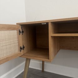 Desk with Rattan Cabinet