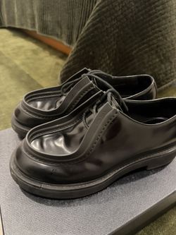 Prada Loafers / Prada Derby   Prada Opaque Brushed Leather Lace Ups 10.5  