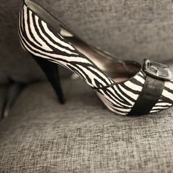 Paris Hilton Zebra Print Heels Size 7