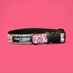 Handmade Breast Cancer Awareness Dog Collar 