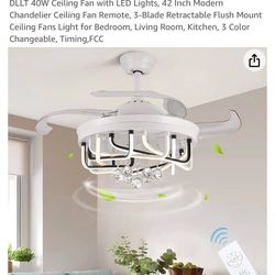 Ceiling Fan With LED Lights OPEN BOX 